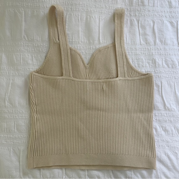 Abercrombie & Fitch Sweater Tank Top Sweet Heart Neckline Cream Size XL - Picture 4 of 6